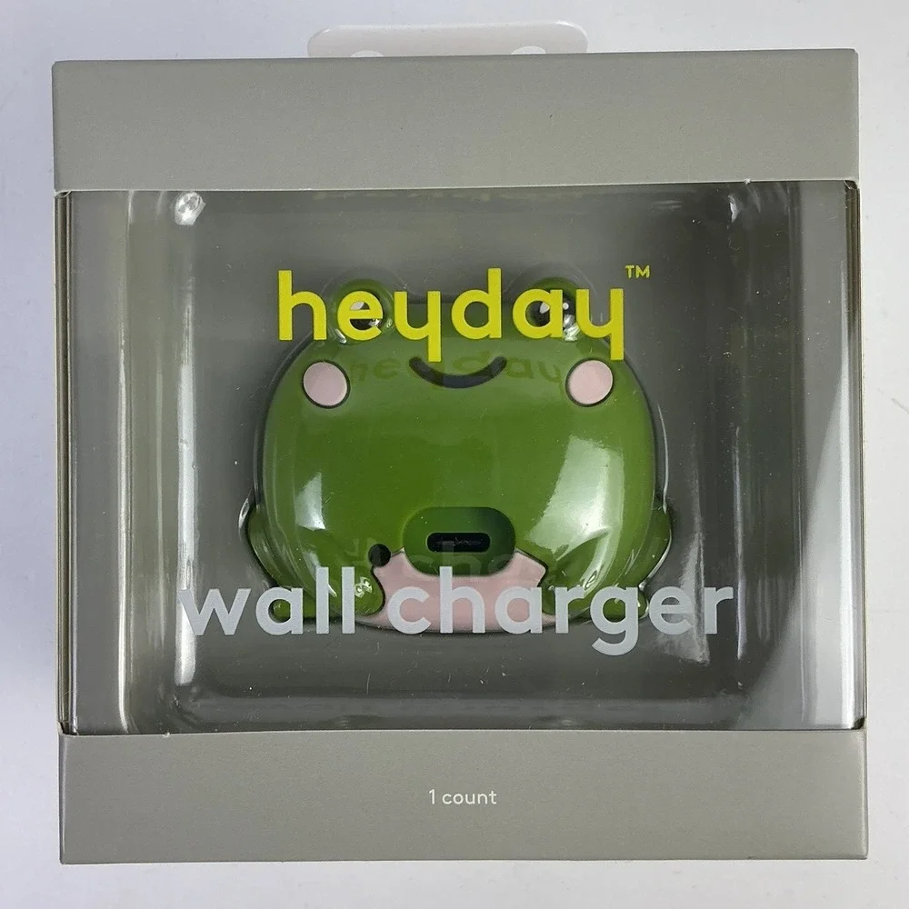 Heyday Green Frog Wall Charger 1 USB C Port 15W Max Fast Charging